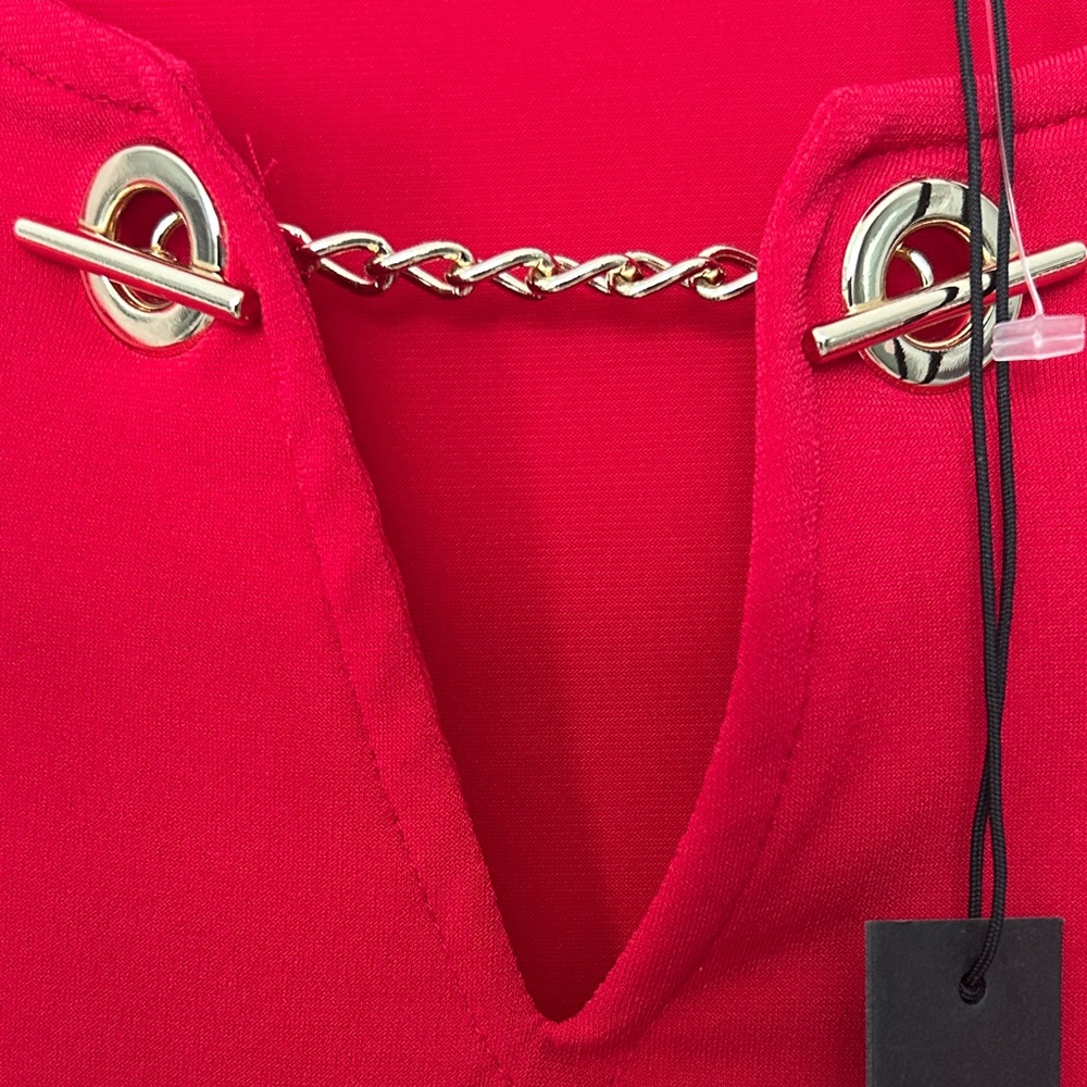 Tahari Red Long Sleeve Blouse - Picture 3 of 4